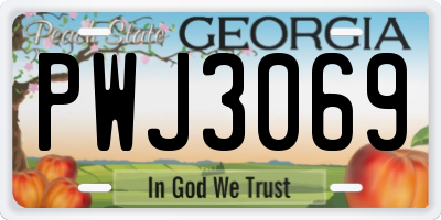 GA license plate PWJ3069