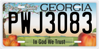 GA license plate PWJ3083