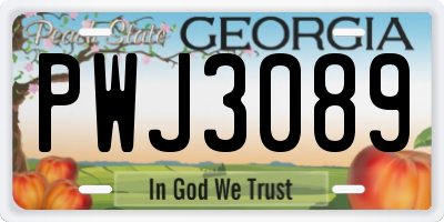 GA license plate PWJ3089