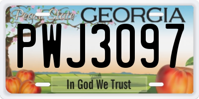 GA license plate PWJ3097