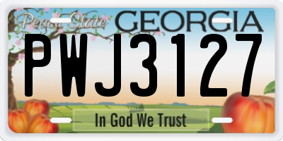 GA license plate PWJ3127