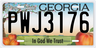 GA license plate PWJ3176