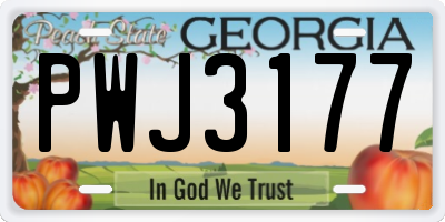 GA license plate PWJ3177