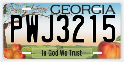 GA license plate PWJ3215