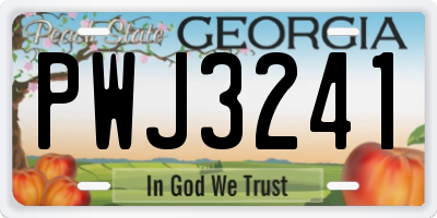 GA license plate PWJ3241