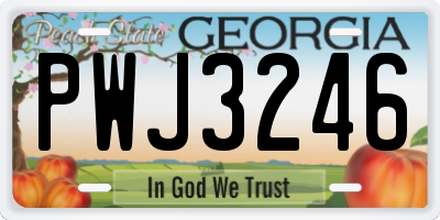 GA license plate PWJ3246