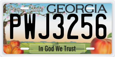 GA license plate PWJ3256