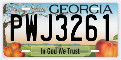 GA license plate PWJ3261