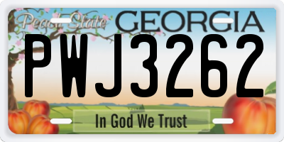 GA license plate PWJ3262