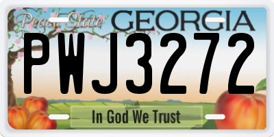 GA license plate PWJ3272