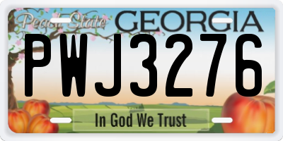 GA license plate PWJ3276