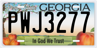 GA license plate PWJ3277