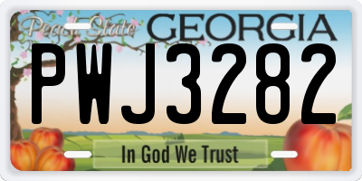 GA license plate PWJ3282