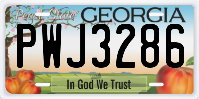 GA license plate PWJ3286