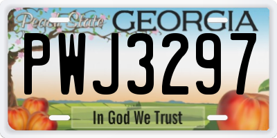 GA license plate PWJ3297