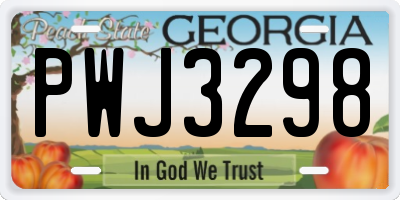 GA license plate PWJ3298