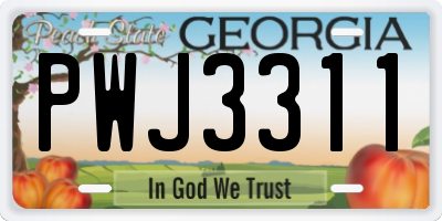 GA license plate PWJ3311