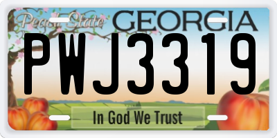 GA license plate PWJ3319