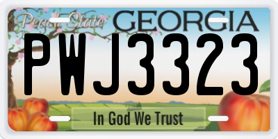 GA license plate PWJ3323