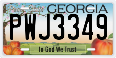 GA license plate PWJ3349