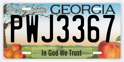 GA license plate PWJ3367
