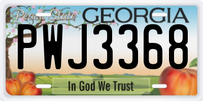 GA license plate PWJ3368