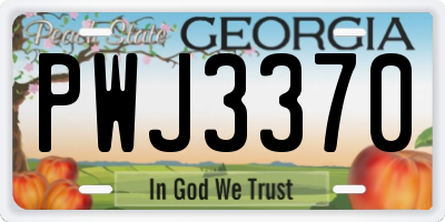 GA license plate PWJ3370