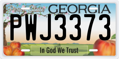 GA license plate PWJ3373