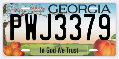 GA license plate PWJ3379