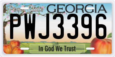 GA license plate PWJ3396
