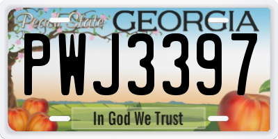 GA license plate PWJ3397
