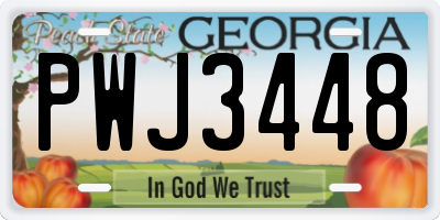 GA license plate PWJ3448