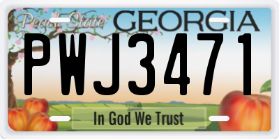 GA license plate PWJ3471