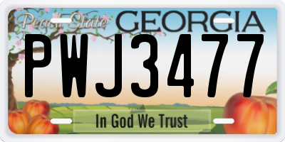 GA license plate PWJ3477