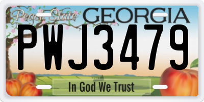 GA license plate PWJ3479