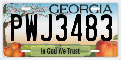 GA license plate PWJ3483