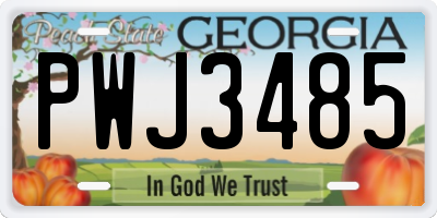 GA license plate PWJ3485
