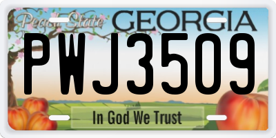 GA license plate PWJ3509