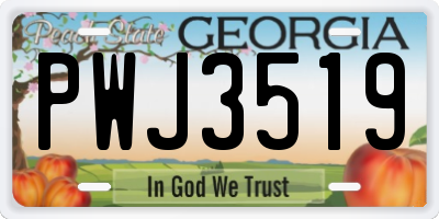 GA license plate PWJ3519