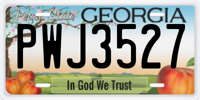 GA license plate PWJ3527
