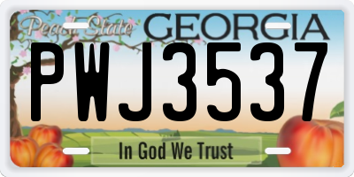 GA license plate PWJ3537