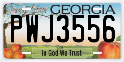 GA license plate PWJ3556