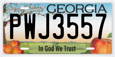 GA license plate PWJ3557