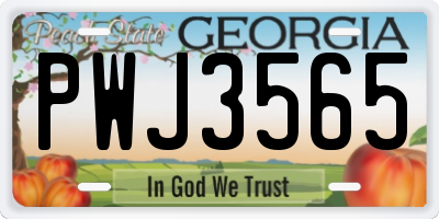 GA license plate PWJ3565