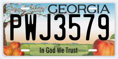 GA license plate PWJ3579
