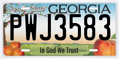 GA license plate PWJ3583