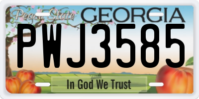 GA license plate PWJ3585