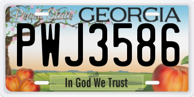 GA license plate PWJ3586
