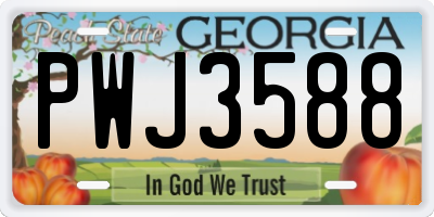 GA license plate PWJ3588
