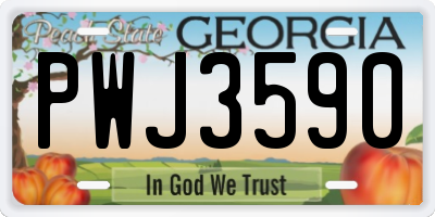 GA license plate PWJ3590
